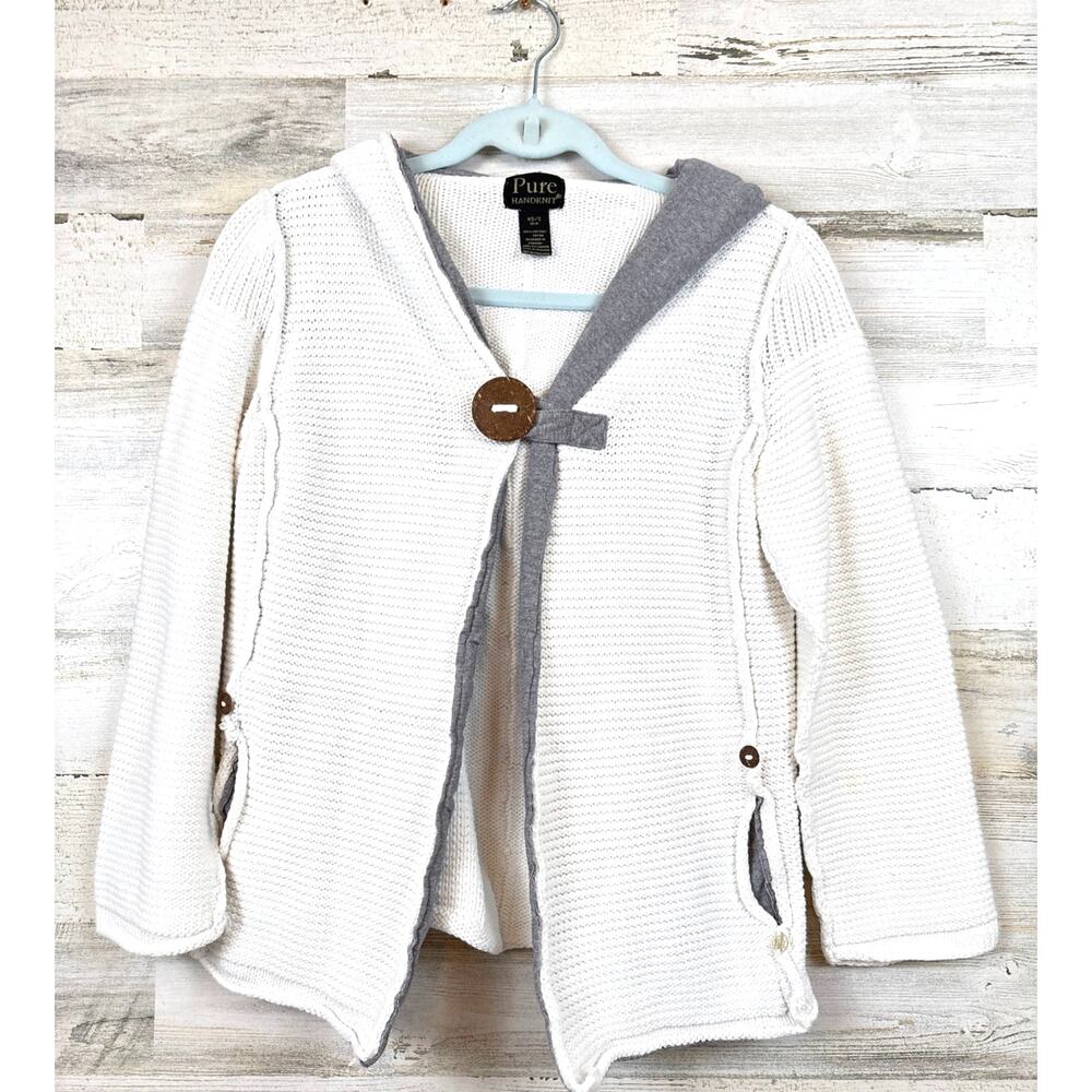 Pure Handknit Single Button Cardigan Sweater Womens XS S Boho Chic Casual